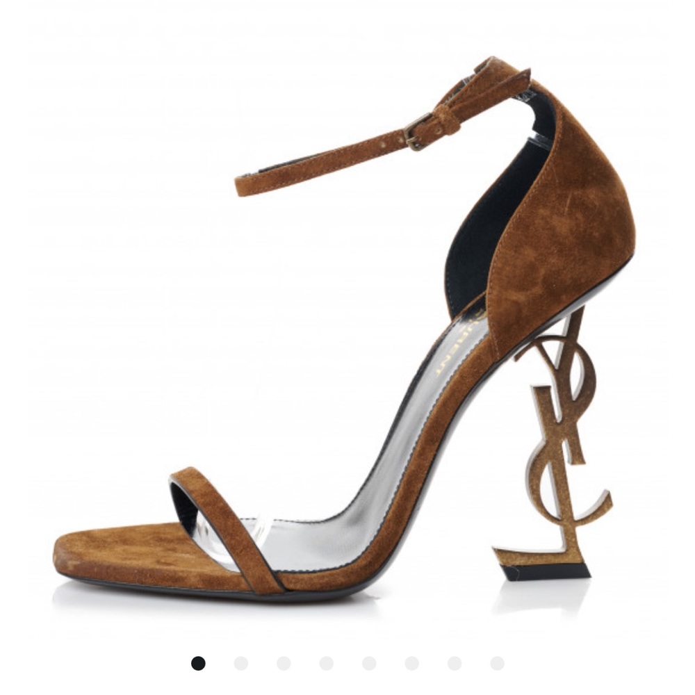 499.00 - YSL Opyum Heels Brown Suede